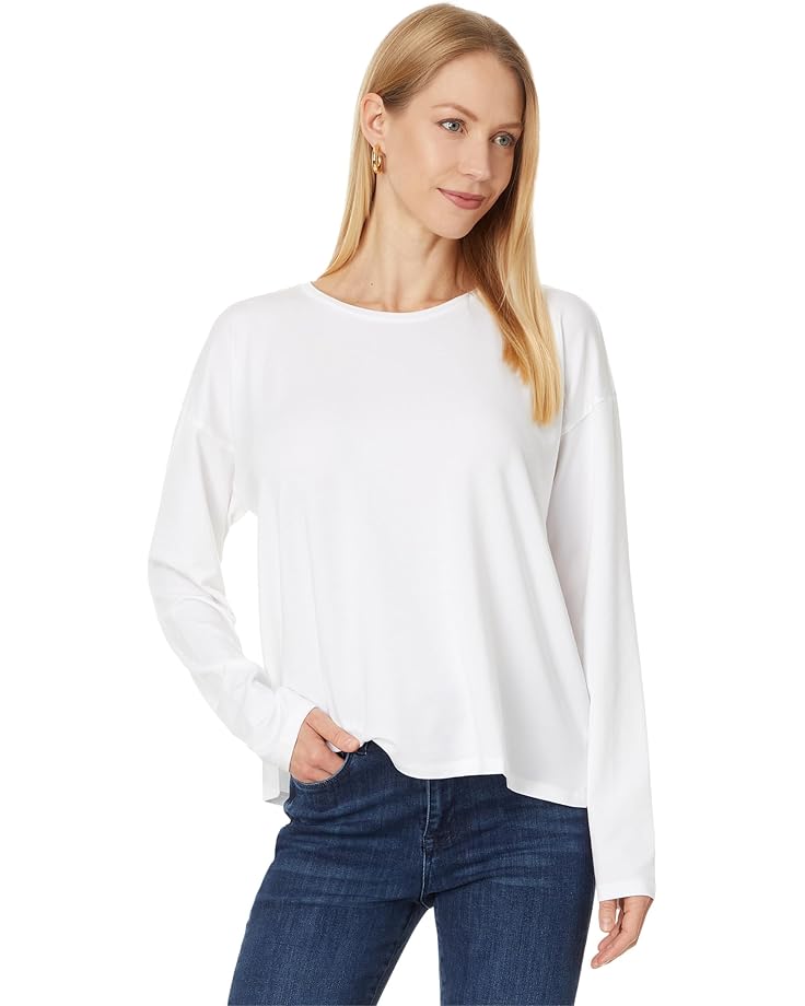 

Топ Eileen Fisher Crew Neck Box Top, белый