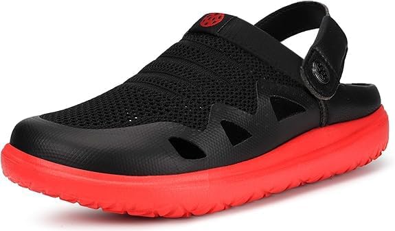 

Мужские и женские сабо, садовая обувь, сандалии на легкой подошве, дышащие, летние, ортопедические шлепанцы с подошвой для подошвенного фасциита Eagsouni, черный/красный