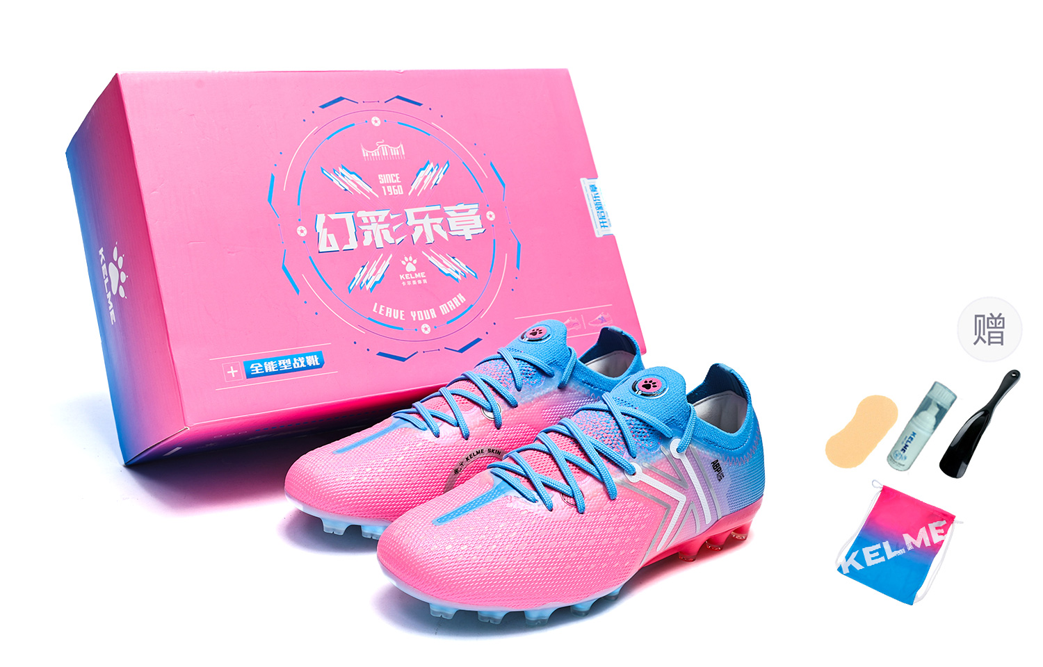 KELME Футбольные бутсы Ji Di 5.0 унисекс низкие розовые/синие
