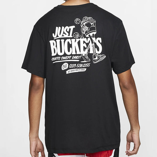 Футболка back basketball graffiti printing short sleeve black Nike, черный — фото 4