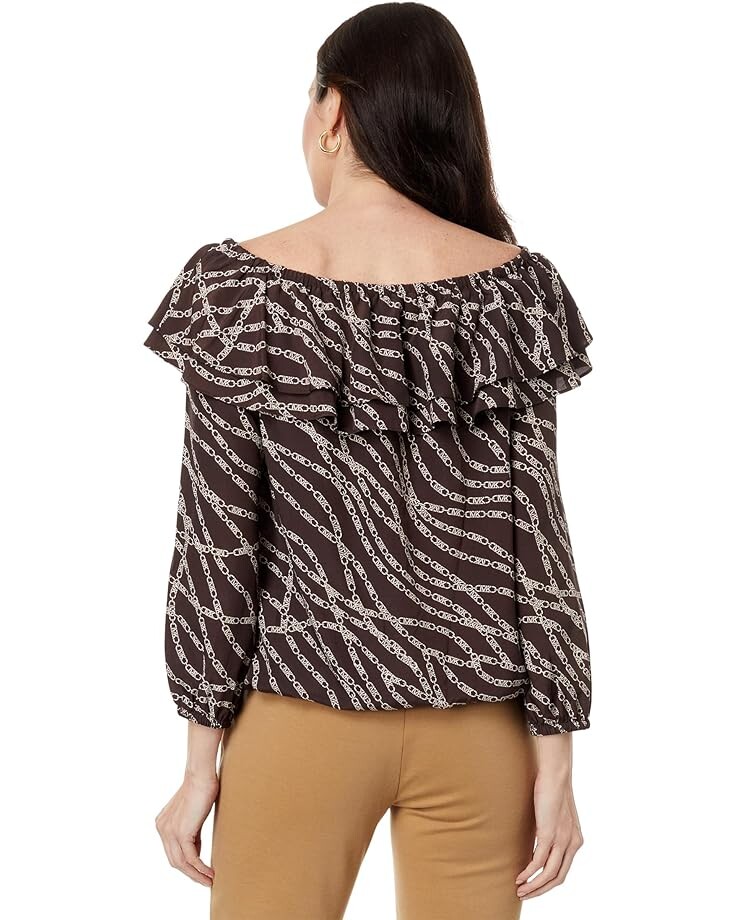 

Топ Michael Kors Stadium Ruffle Top, цвет Chocolate