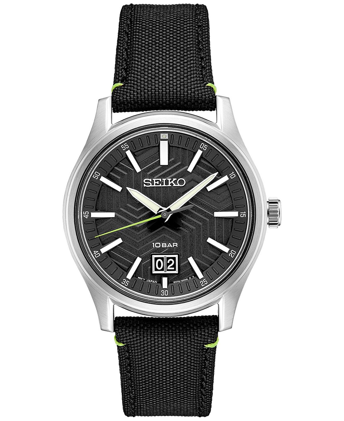 

Мужские часы Essentials с черным нейлоновым ремешком, 40 мм Seiko