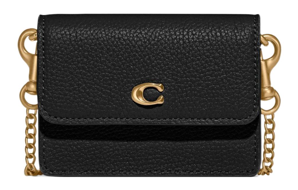 

COACH Кожаная маленькая квадратная сумка через плечо