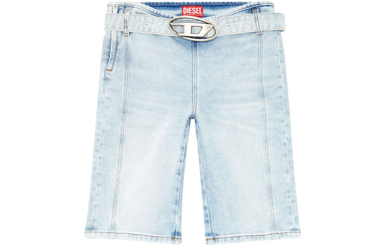 

Джинсовые шорты с пряжкой и логотипом Ginny S DIESEL, светло-голубые