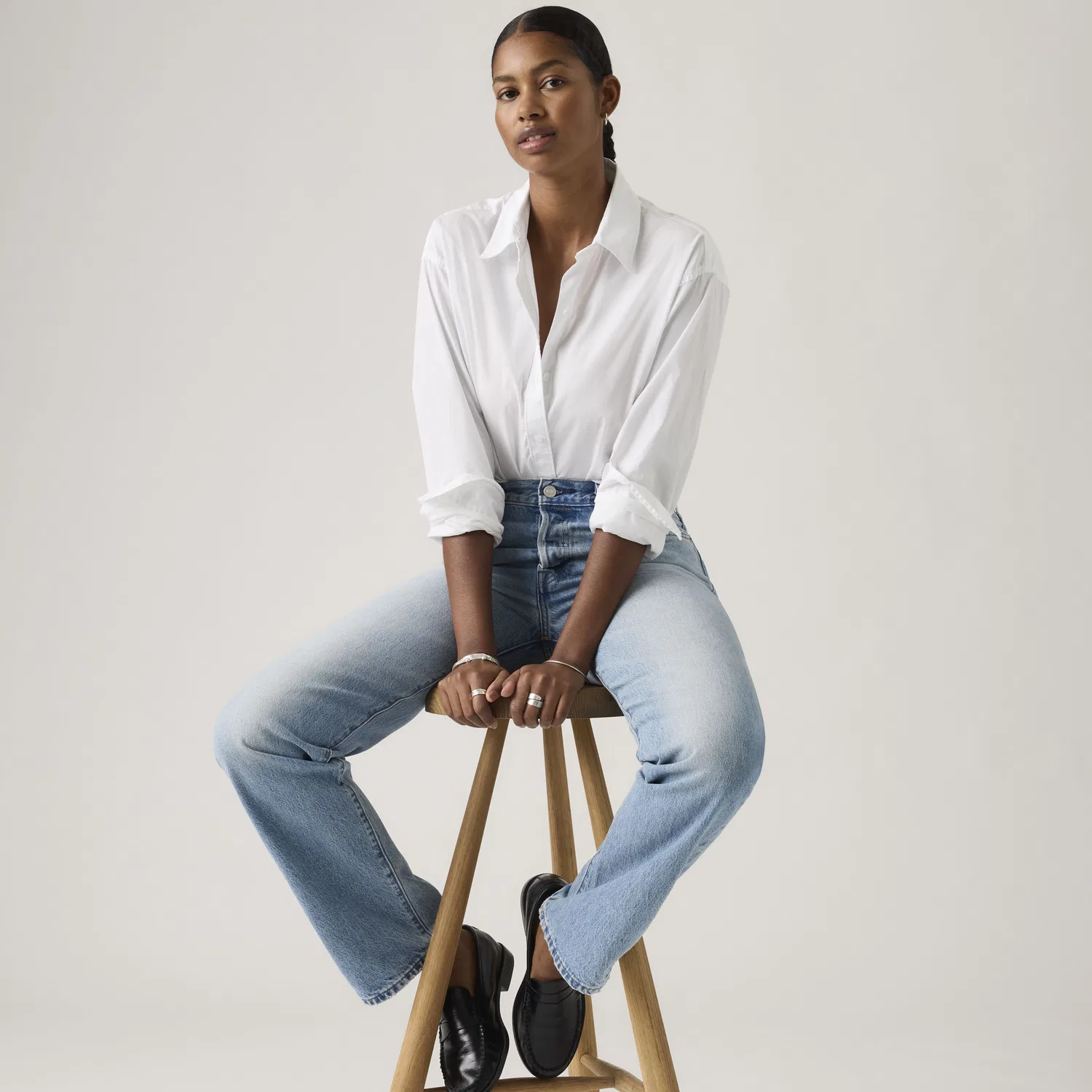 Укороченная рубашка Харли Levi's, White — фото 3
