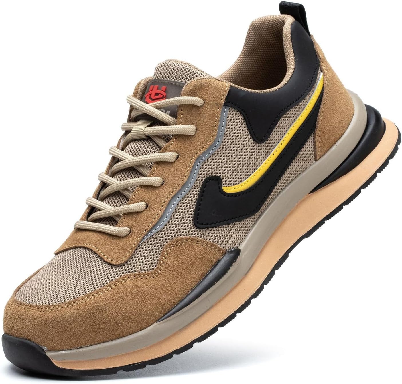 

Теннисные кроссовки с защитой носка из стали для мужчин, легкие дышащие ботинки с композитным защитным носком для мужчин, удобные противоскользящие ботинки с защитой носка из стали, неразрушимые (Цвет: серый, Размер: 9) Wcxty