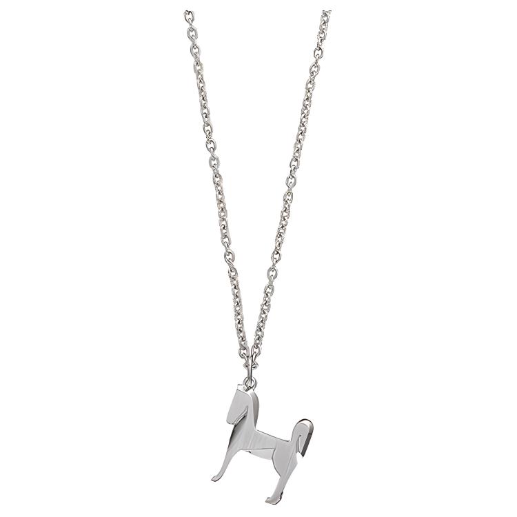 Hermes Колье Panache Metal с палладиевым покрытием, унисекс, серебро — фото 3