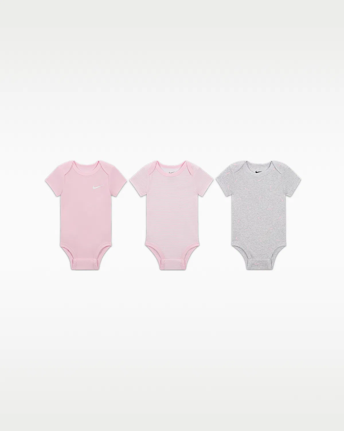 Боди (3 шт.) Nike Baby Essentials для малышей (0-9M), Birch Heather/Birch Heather