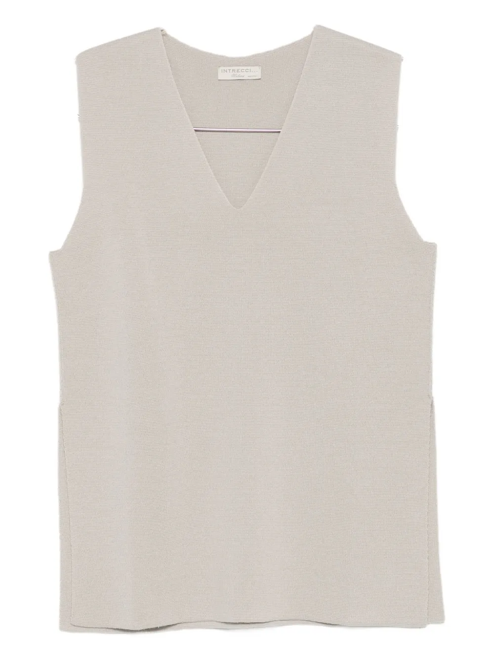 

Топ без рукавов с V-образным вырезом Intrecci, бежевый