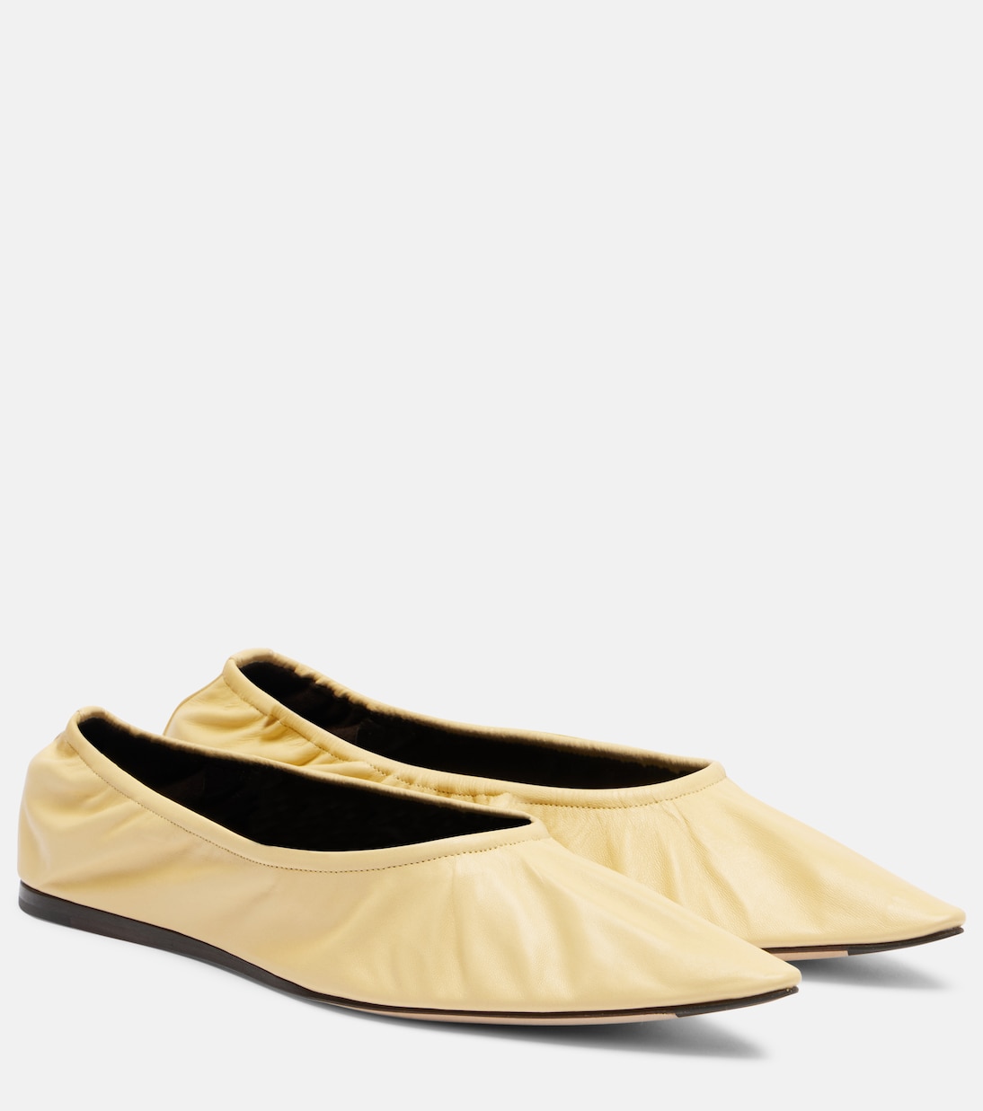 Балетки Liisa из кожи The Row, Light Mustard