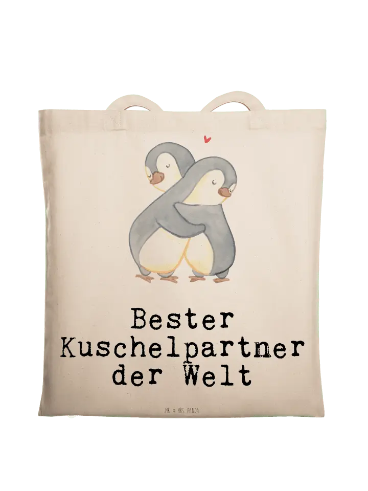 

Сумка для переноски Mr & Mrs Panda Pinguin Bester Kuschelpartner der W, кремовый