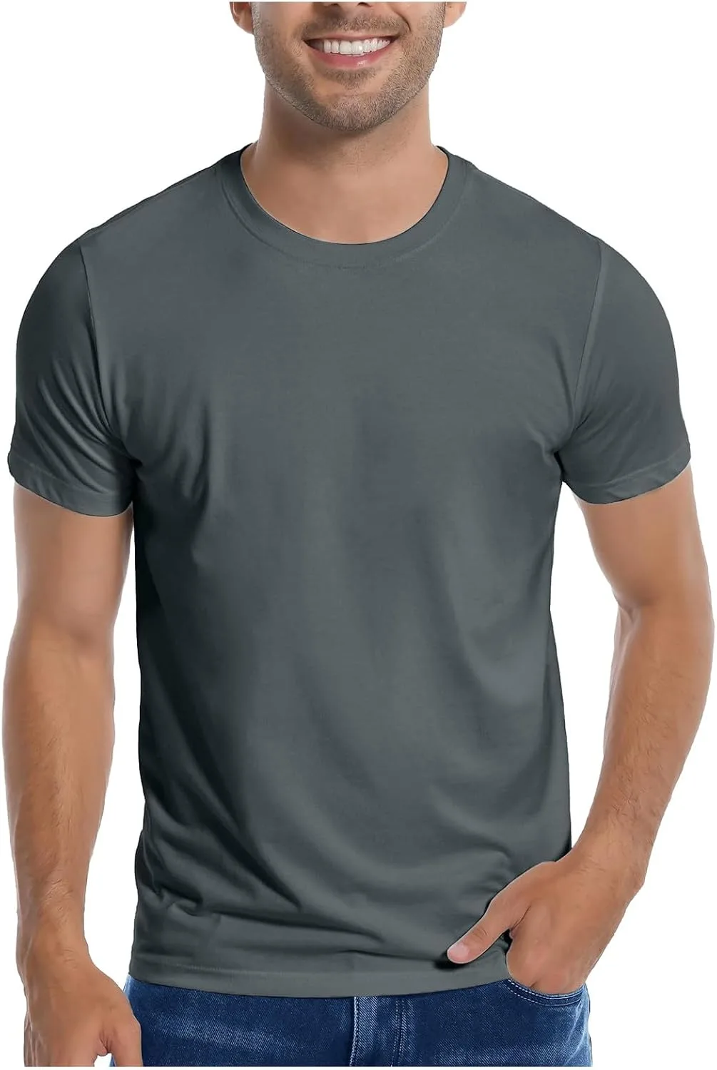 

Мужская летняя футболка с коротким рукавом и свободным кроем