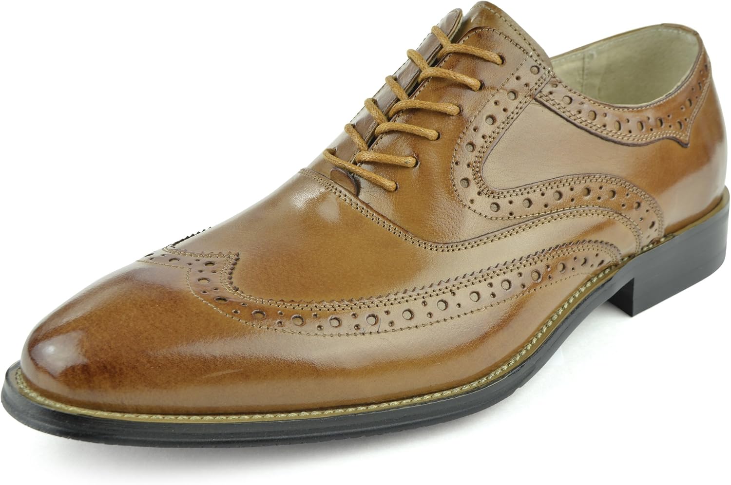 

Мужские оксфорды со шнуровкой, стильные туфли с легким блеском Moda Di Raza, Tan