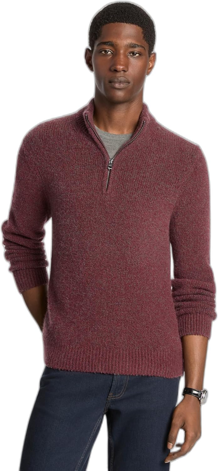 

Michael Kors мужской уютный свитер с молнией на четверть, Oxblood