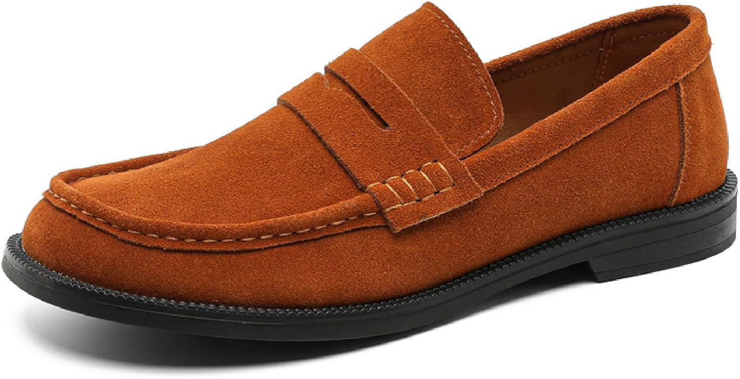 

Мужские лоферы из натуральной кожи с мягкой, легкой, дышащей подкладкой, ручная строчка, подошва Оксфорд, повседневная обувь для ходьбы, вождения, путешествий и активного отдыха Bhdjk, красный