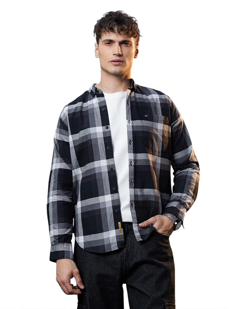 

Рубашка на пуговицах Comfort fit Campus Sutra Shiloh, черный