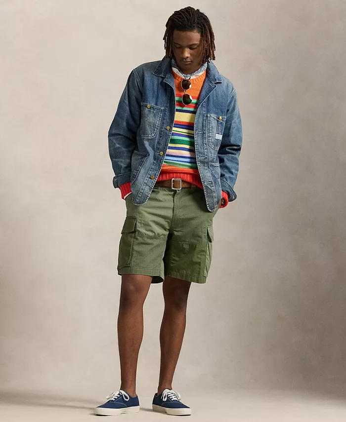 

Мужские расклешенные шорты-карго с заплатками, длина 8.5" Polo Ralph Lauren, зеленый