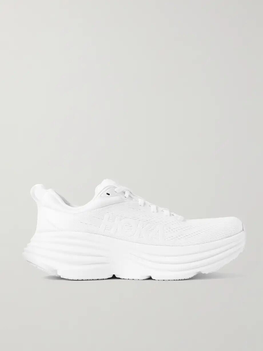 Кроссовки Bondi 8 из сетчатой ​​ткани с резиновой окантовкой Hoka One One, белый