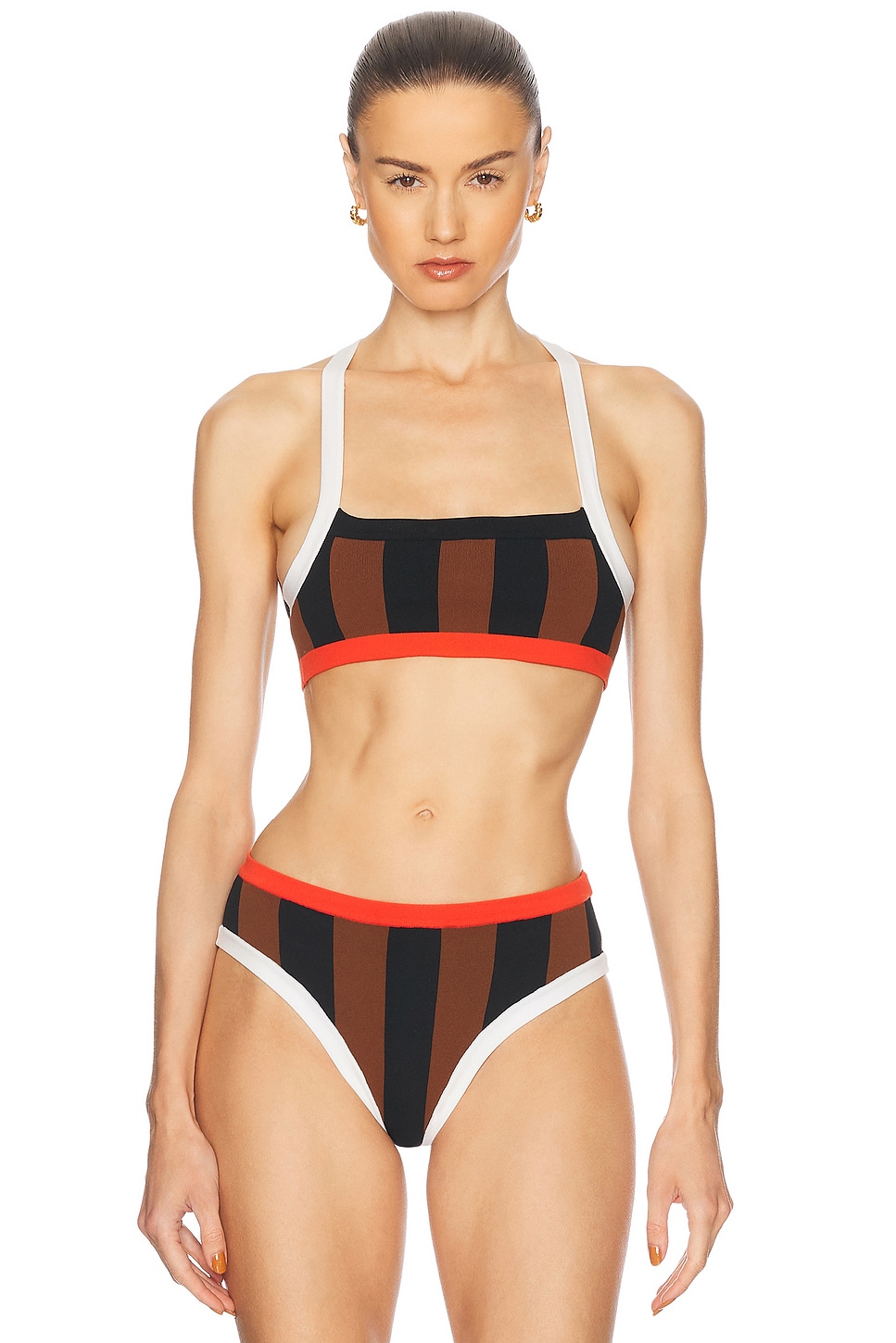

Верх бикини La Plage Tropic Of C, Brown & Black Stripe