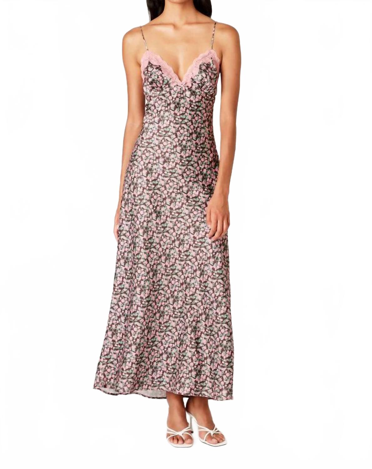 

Жасминовое миди-платье в коричневый цветочек NIA