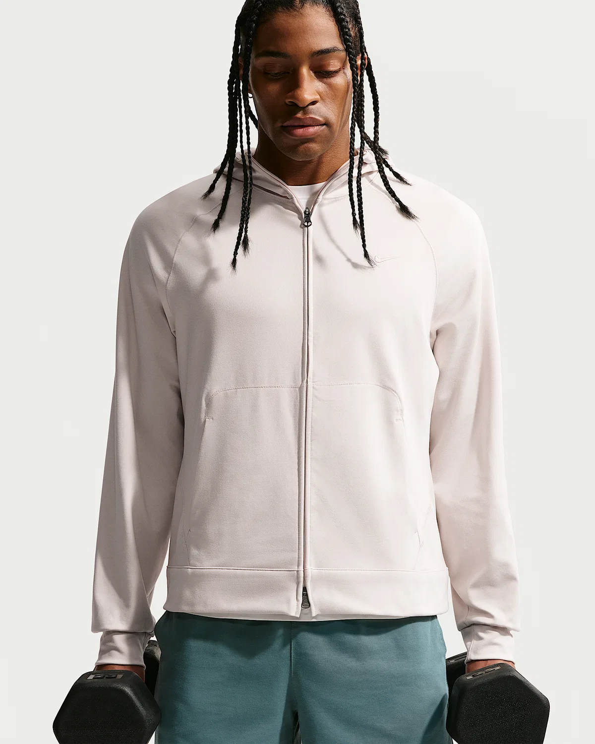 Мужская спортивная куртка Nike Primary NanoKnit Dri-FIT с защитой от ультрафиолета, Light Orewood Brown/Sail/Heather/Light Orewood Brown