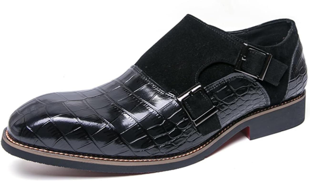 

Мужские винтажные кожаные туфли с крокодильим принтом Yrzhgdl, черный