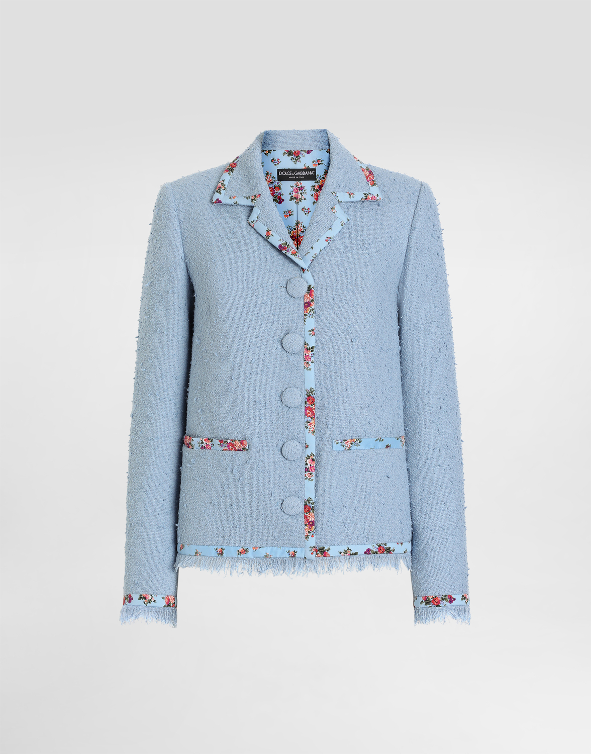 

Однобортный жакет из ткани «рэчел» с плетением «корзинка» DOLCE & GABBANA, фиолетовый