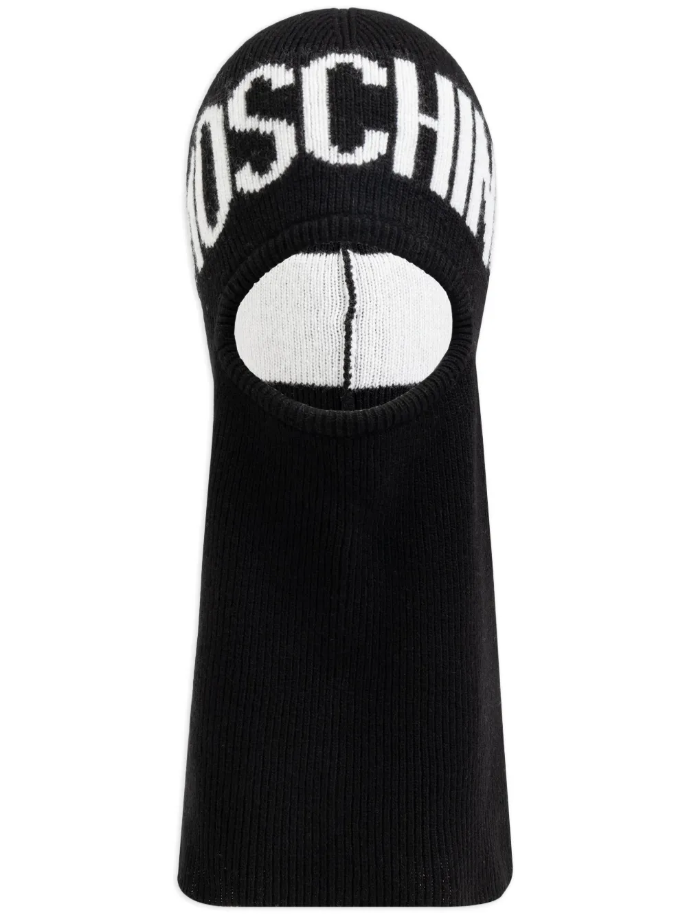 

Балаклава вязки интарсия с логотипом Moschino, черный