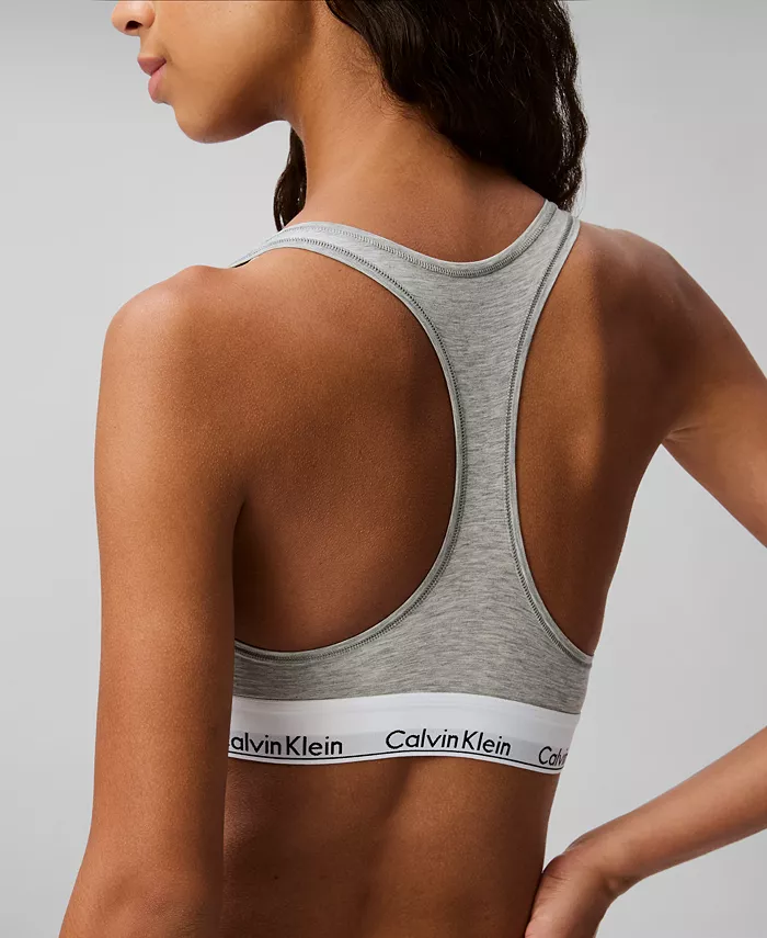 Calvin Klein Женский современный хлопковый бюстгальтер-бралетт F3785, серый — фото 2
