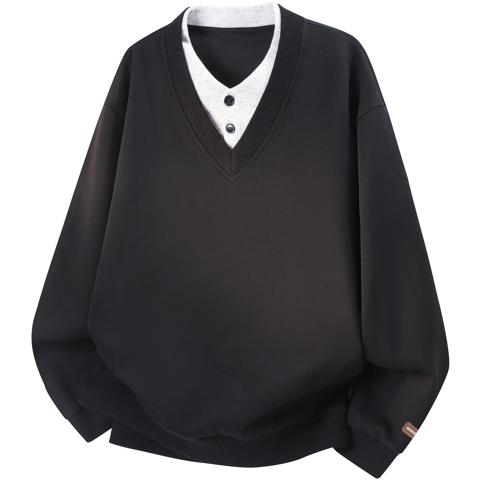 

Свитшот Unisex V-образный вырез Moderate WARRIOR, heather серый[free diy badge]