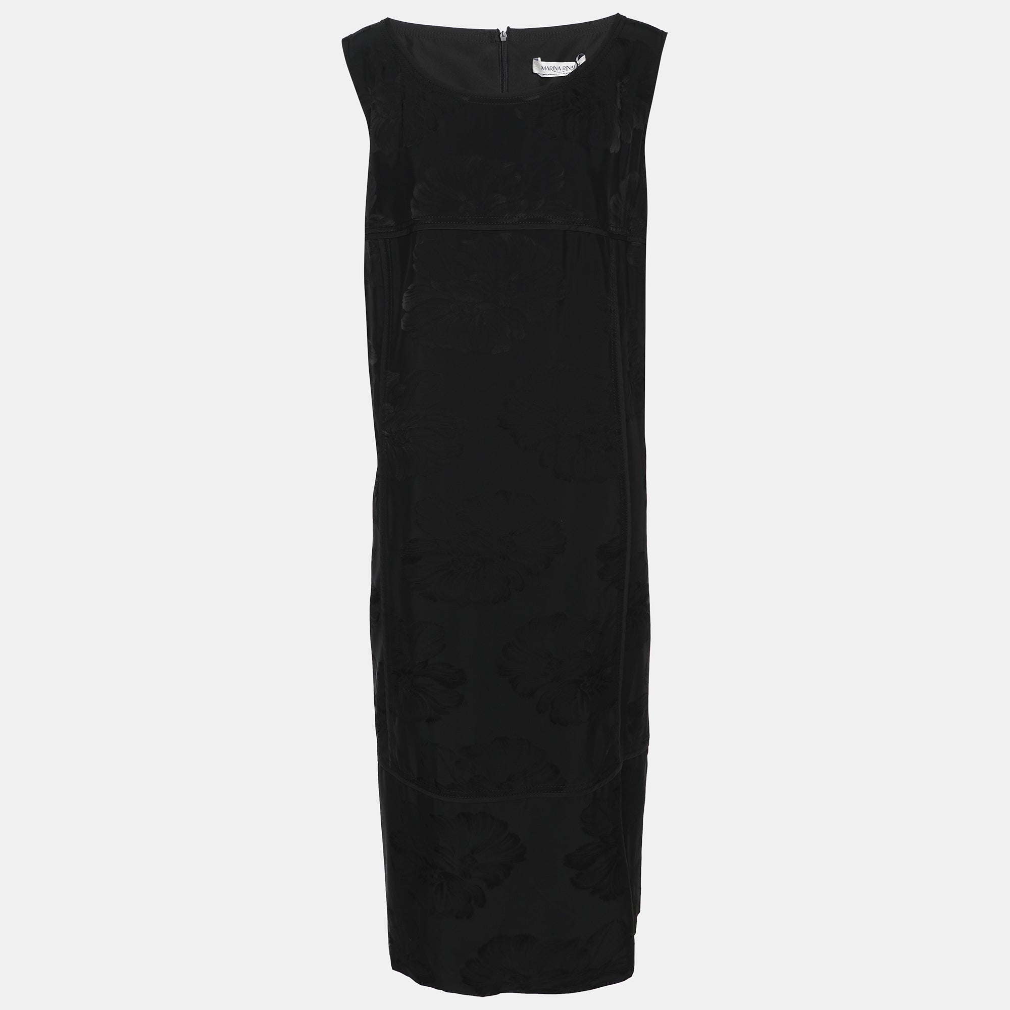 

Платье миди без рукавов из нейлона и парчи Marina Rinaldi, черное