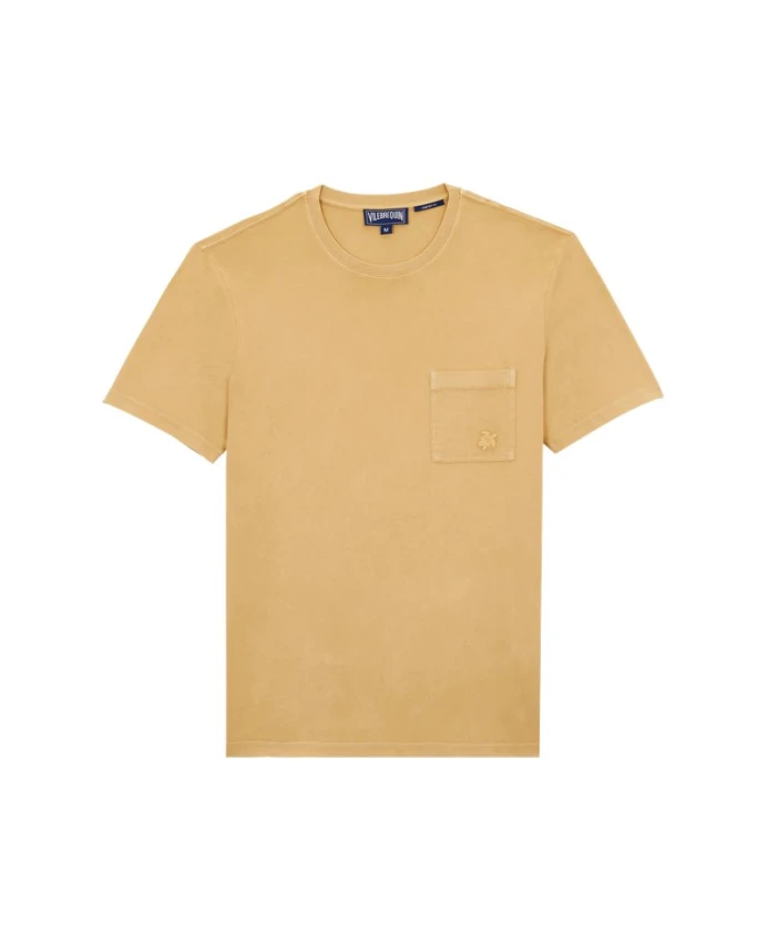 

Однотонная мужская футболка из органического хлопка натуральных цветов. Vilebrequin, коричневый