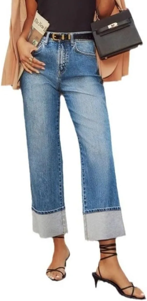 

Женские джинсы Boyfriend с широкими штанинами ZYULACKY