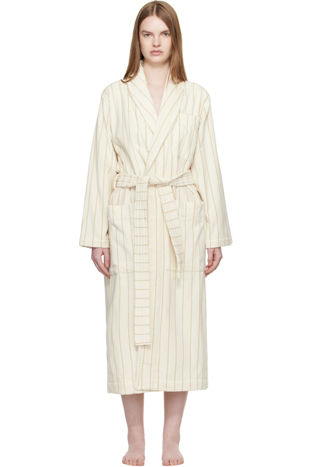 

Tekla Классический банный халат из махровой ткани кремового цвета