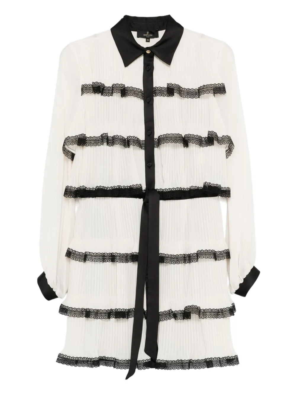 

Ярусное кружевное платье Babylone Paris, белый