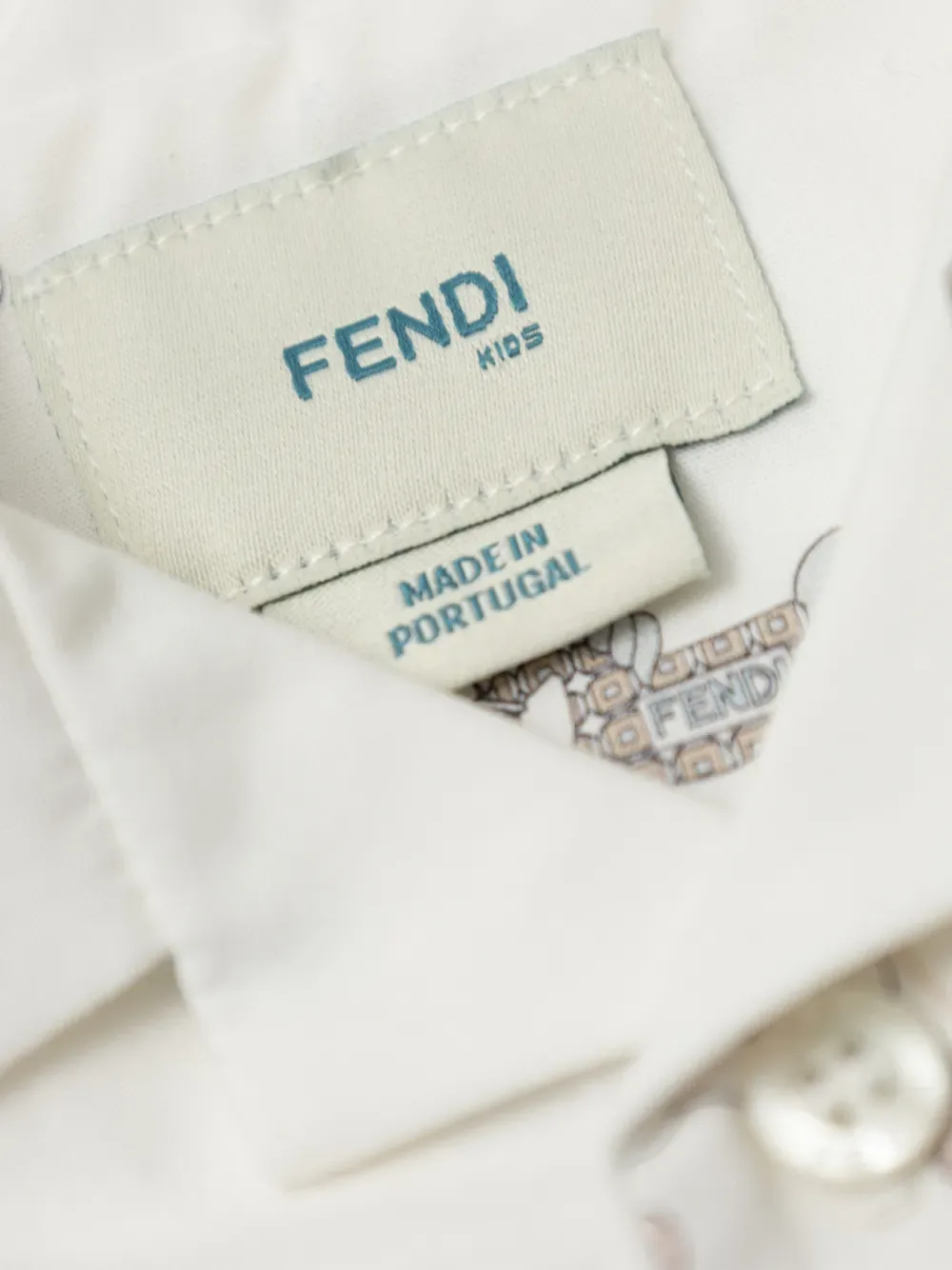 Рубашка с принтом "качалка-лошадка" FENDI KIDS, белый — фото 4