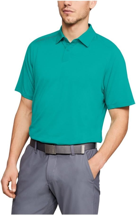

Under Armour мужская футболка-поло Threadborne Teal Punch Full Heather, Teal Punch Full Heather/ Teal Punch/ Rhino Gray