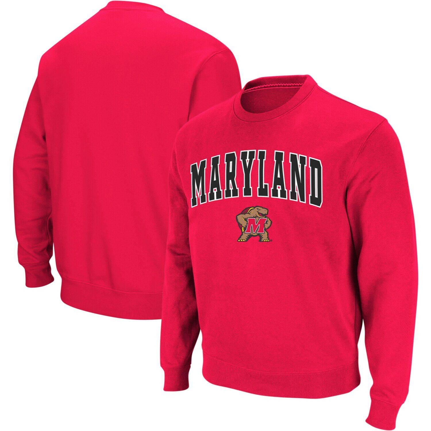 

Мужской красный свитшот с круглым вырезом Maryland Terrapins Arch & Logo Colosseum