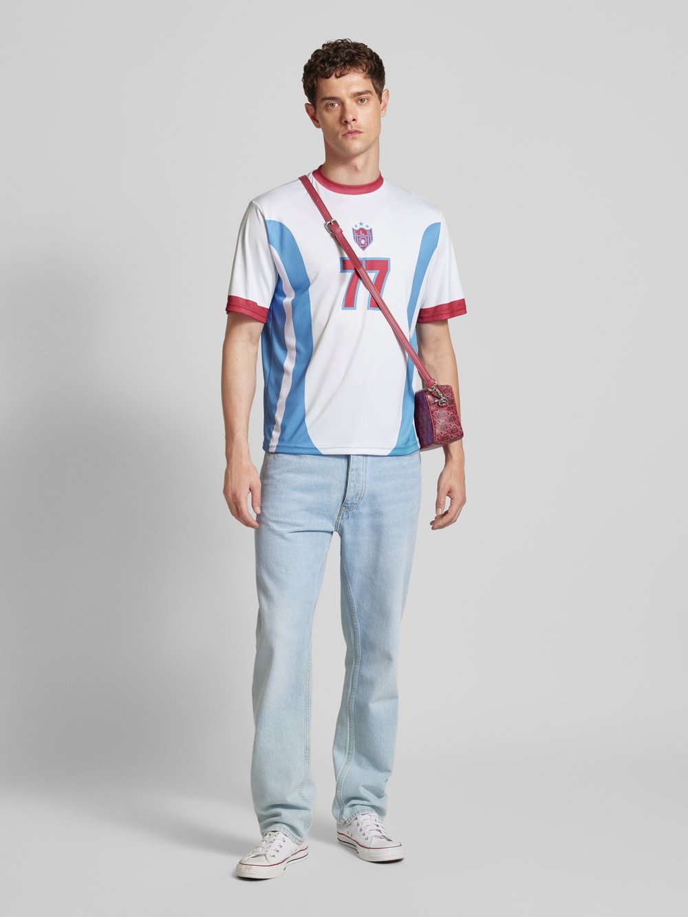 

Футболка с принтом-мотивом модель «SEVENTY SEVEN FOOTBALL» Low Lights Studios, экрю