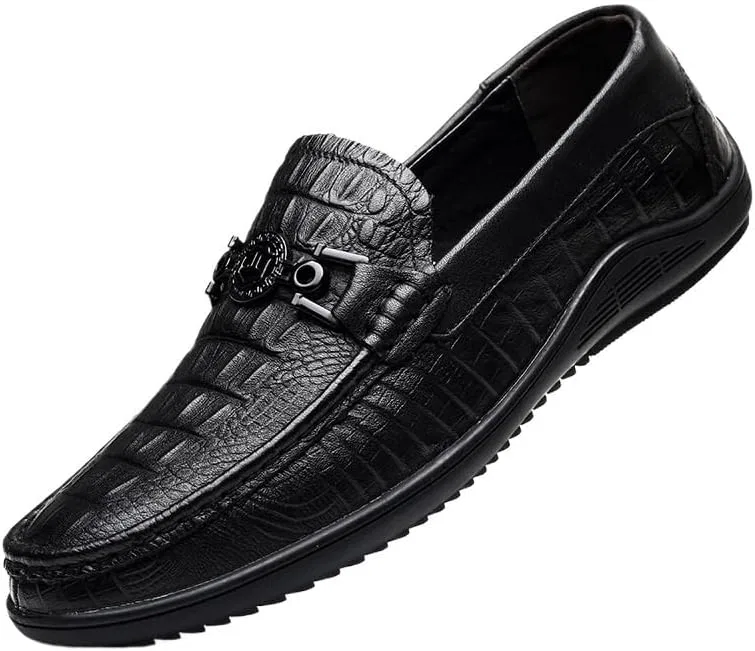 Лоферы мужские классические, кожа, Round Toe, Black UOPYNE