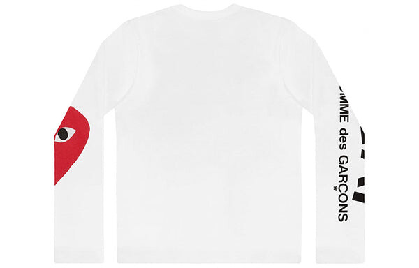 Футболка kawakubo rei large love logo round neck long sleeves white Comme Des Garcons Play, белый — фото 2