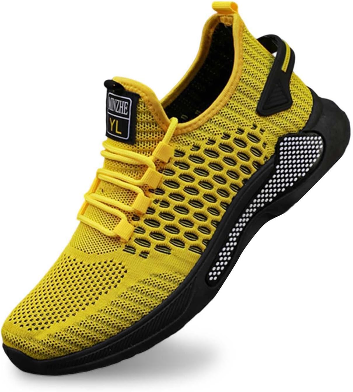 

Мужские кроссовки без шнурков, легкие и дышащие, для бега, прогулок, тренажерного зала, повседневной носки и спорта Generic, желтый