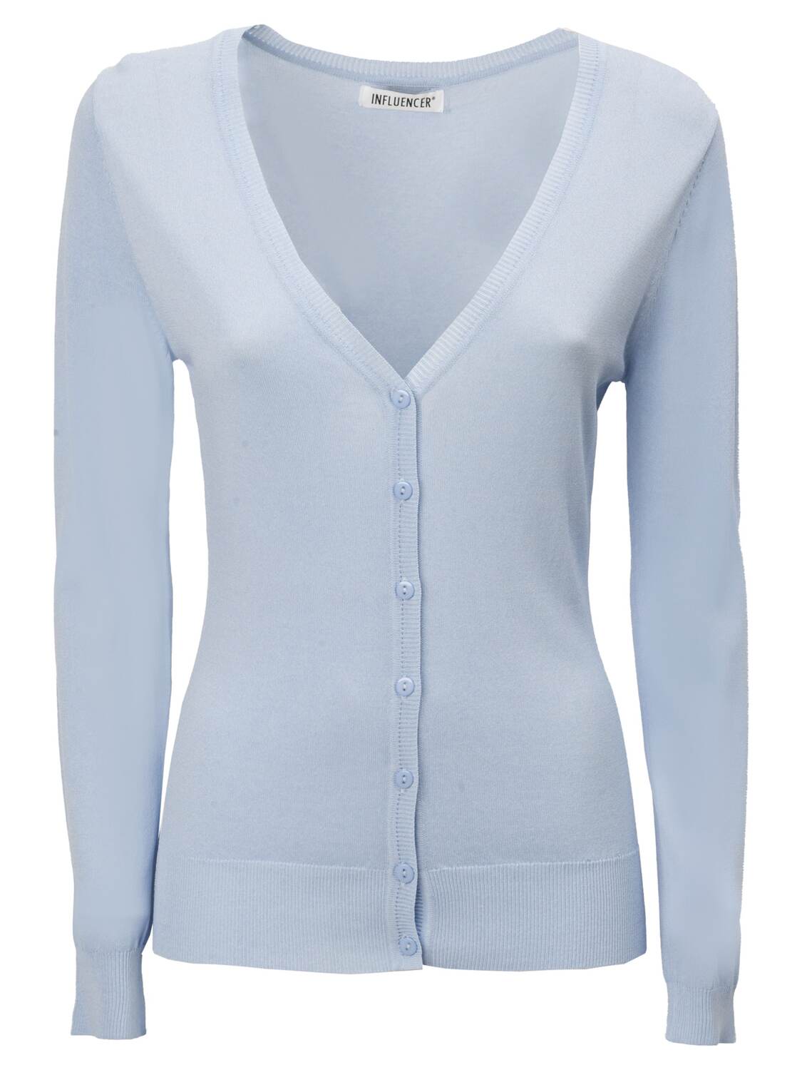 

Influencer Кардиган вязаный в пастельно-голубом цвете