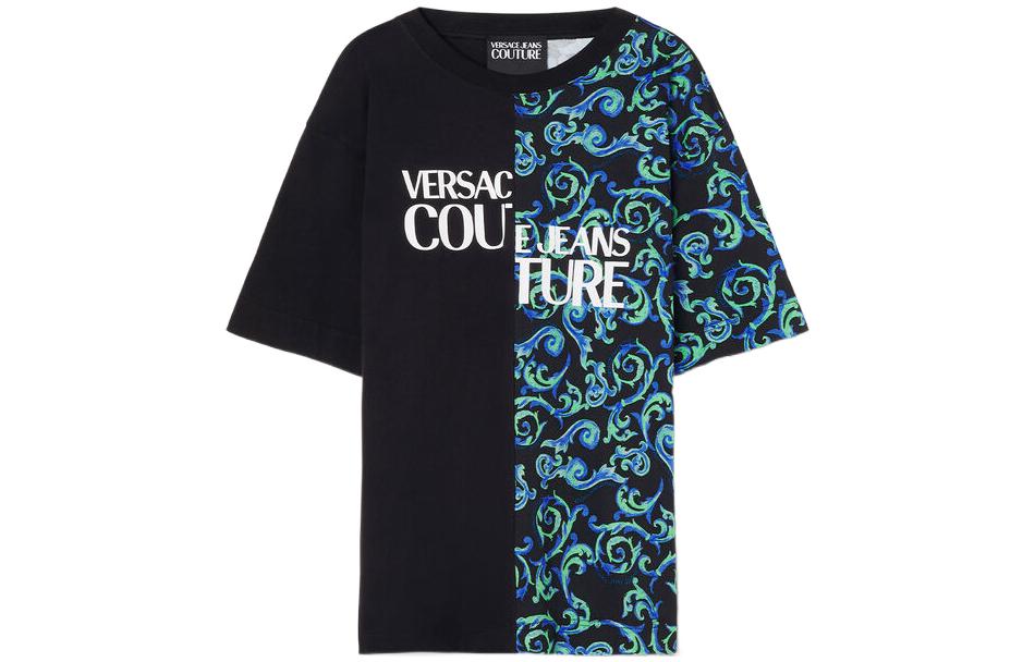 

VERSACE JEANS COUTURE Футболки мужские Black Blue Multicolor, Черный, VERSACE JEANS COUTURE Футболки мужские Black Blue Multicolor