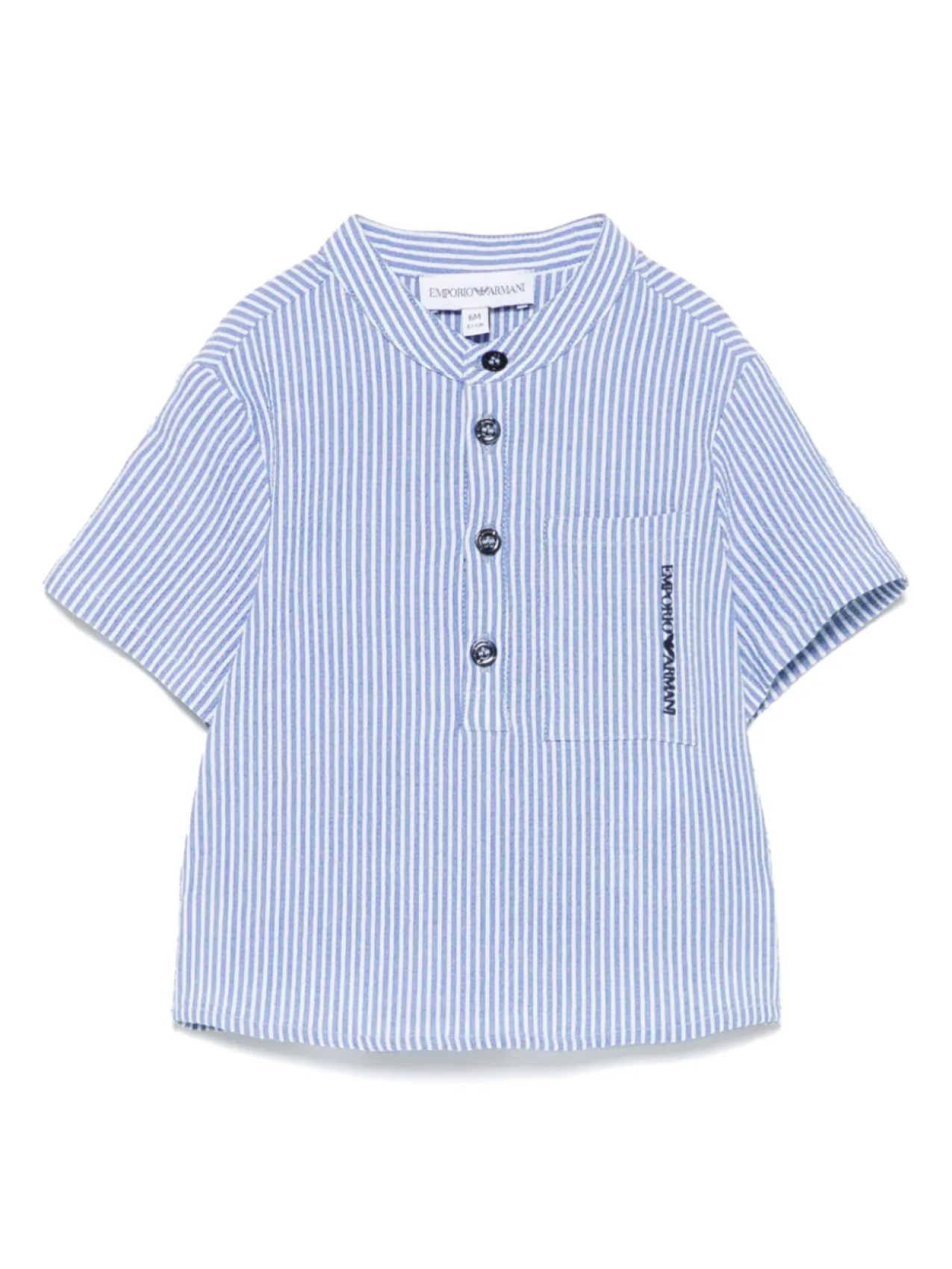 

Рубашка с вышитым логотипом Emporio Armani Kids, синий