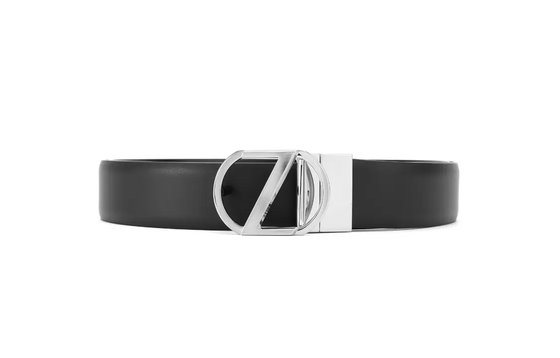 

Кожаный ремень мужской черный Ermenegildo Zegna