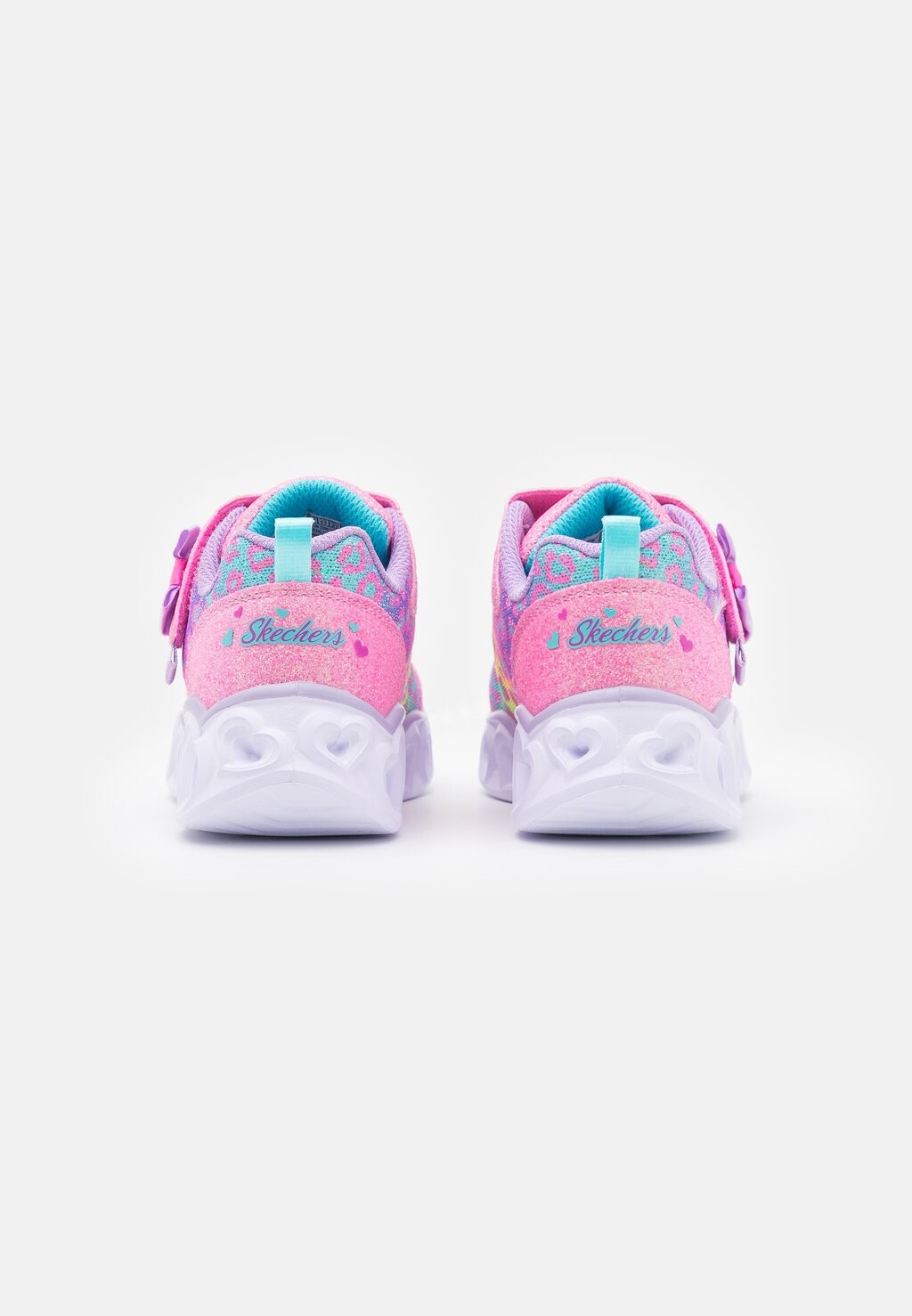 Низкие кроссовки Heart Lights Skechers, цвет hot pink /lavender/aqua — фото 3
