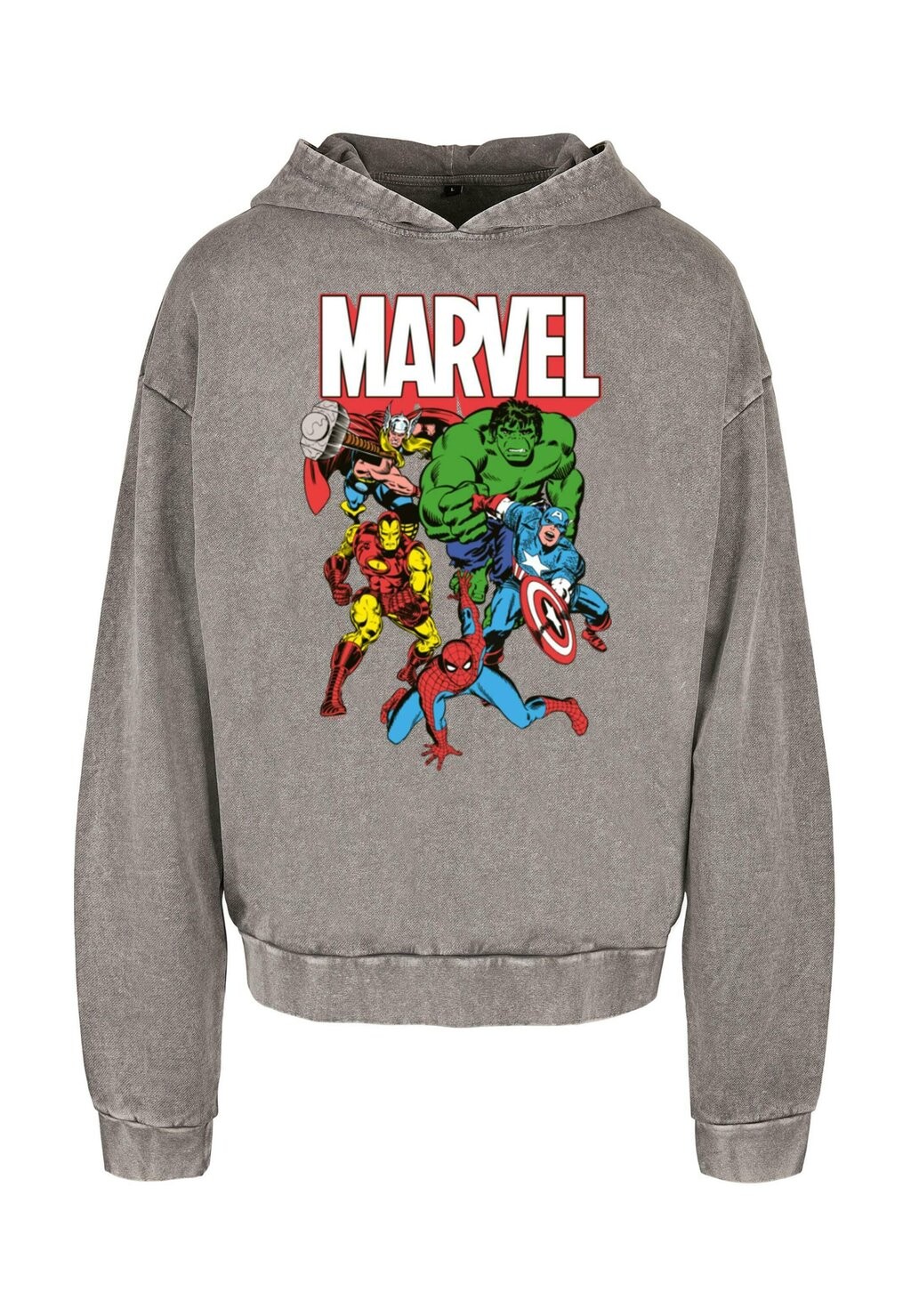 

Толстовка с капюшоном AVENGERS MARVEL COMICS GROUP ACID WASHED ABSOLUTE CULT, темно-серый