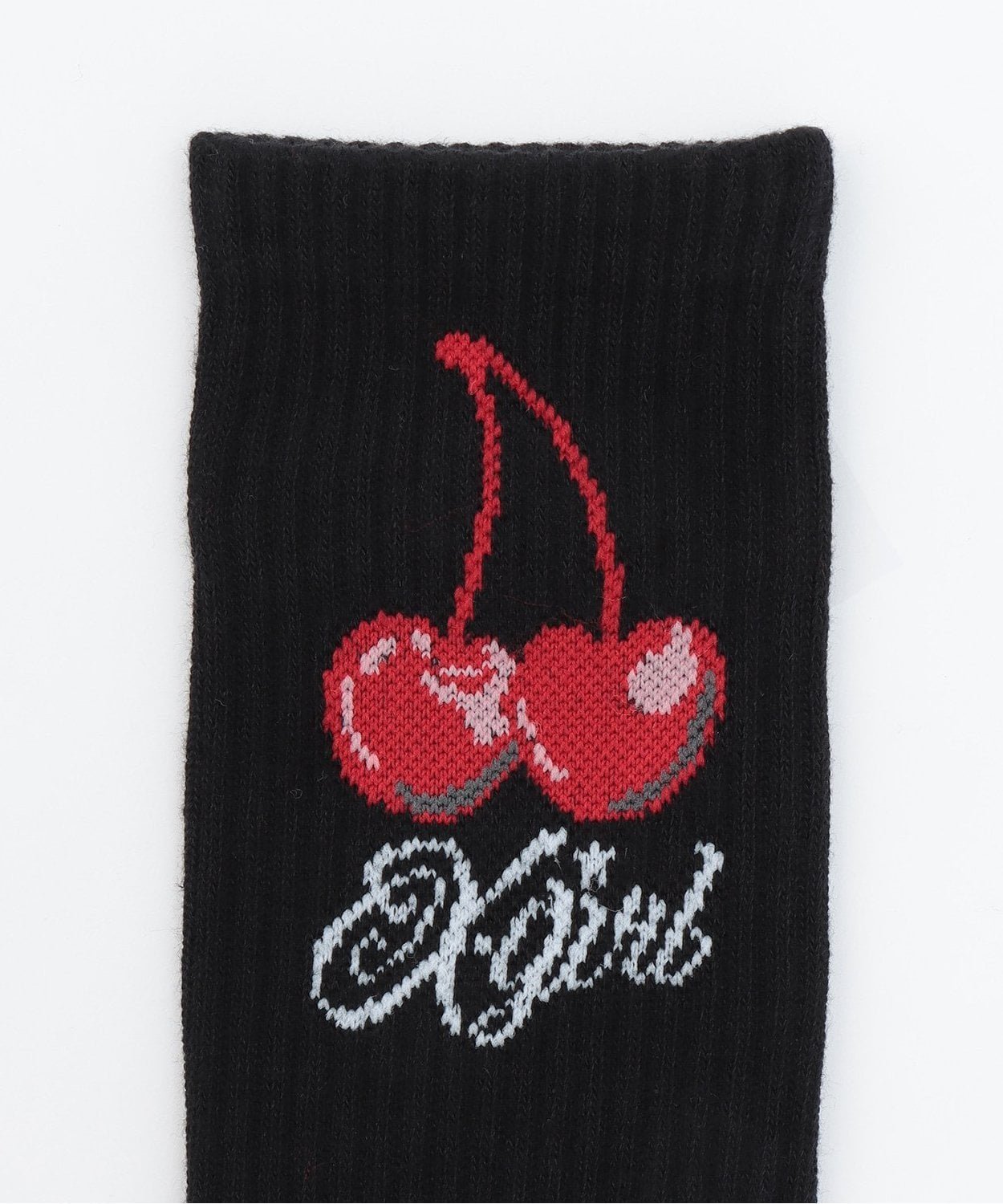 Носки Cherry Logo Crew Rib Socks X-girl Stages, Black — фото 2