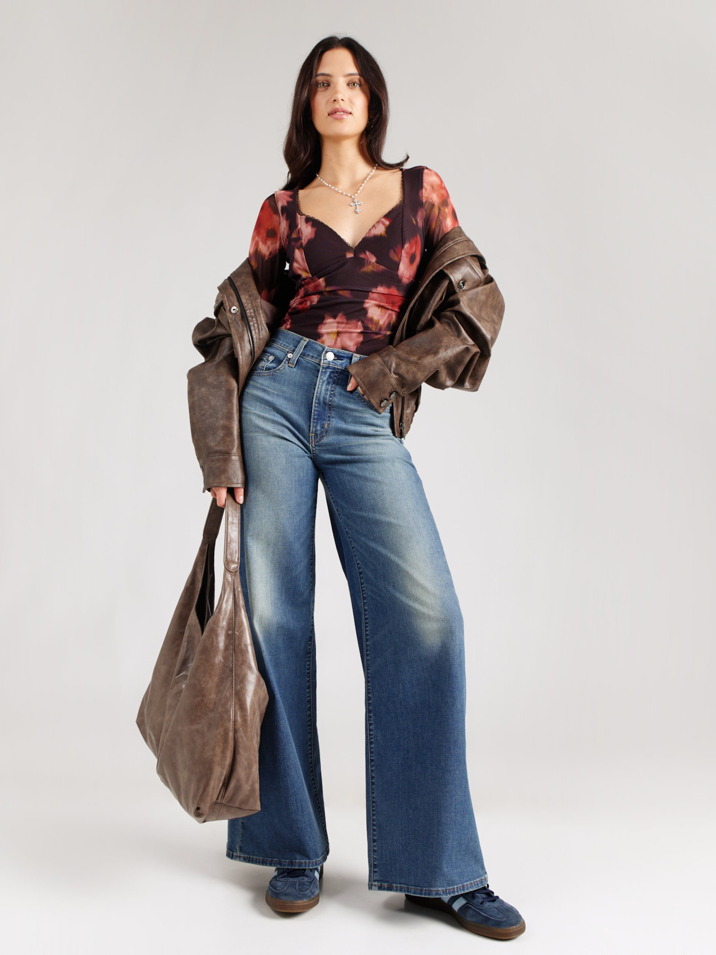LEVI'S  Джинсы свободного кроя '728 High Rise Wide Leg Jeans' в синем дениме — фото 4